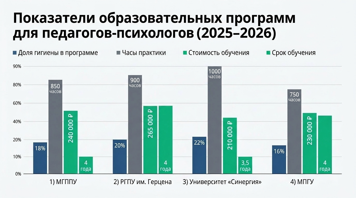Показатели образовательных программ для педагогов-психологов